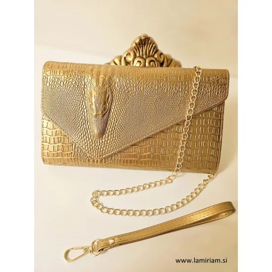 Ženska torbica kroko zlata T101 Torbice 