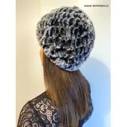 Krznena kapa Melia antracit siva KP100