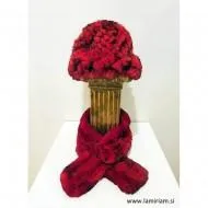 Komplet kapa in šal škrlatno rdeča KŠ101