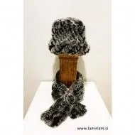 Komplet kapa in šal Melia siva KŠ101