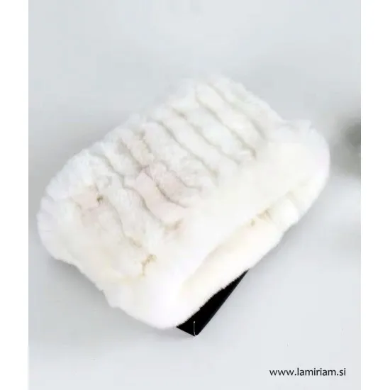 Naglavni trak beli NT100 Modni krzneni šali in kape