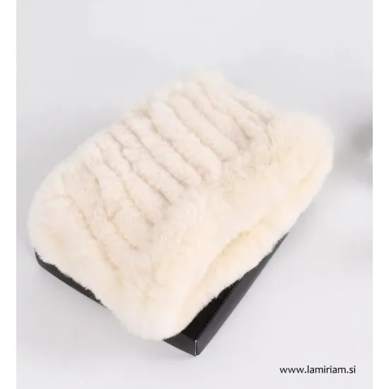 Naglavni trak smetana-bela NT100 Modni krzneni šali in kape