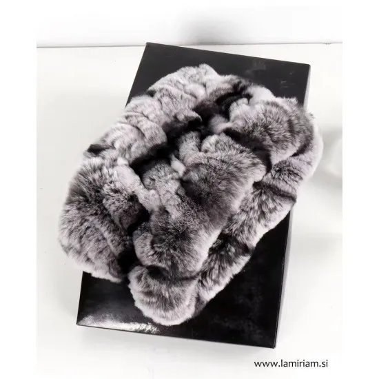 Naglavni trak antracit-črni NT100 Modni krzneni šali in kape