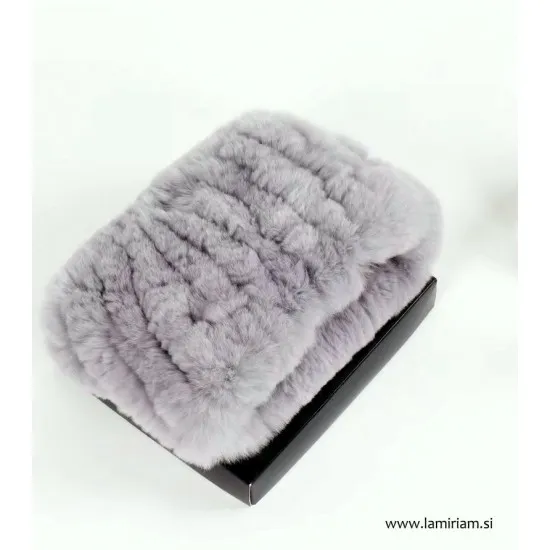 Naglavni trak svetlo-sivi NT100 Modni krzneni šali in kape