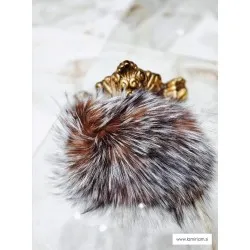 Naglavni trak srebrna lisica melirana rjavo-siva NT101