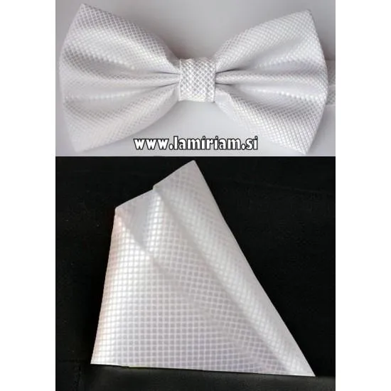 Moški set metuljček beli MS100  Moški set metuljček