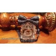 Moški metuljček črno-bele pikice večje M102