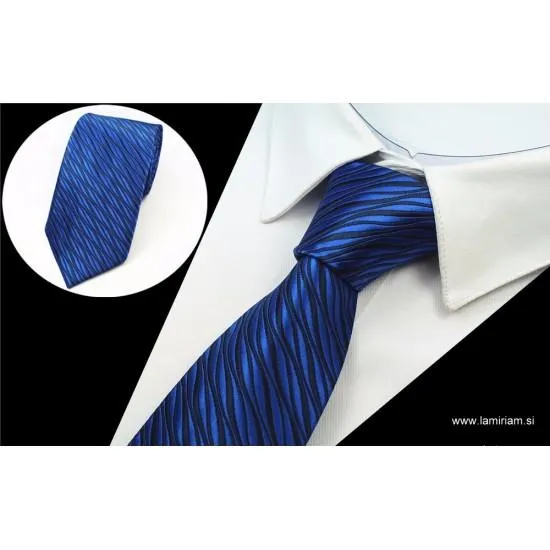 Moška kravata jacquard modra K102