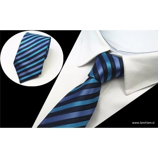 Moška kravata črte modra KR102
