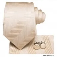  Moška svečana kravata 3-delni set šampanjec diagonal KR103