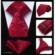 Moška kravata 2-delni set bordojsko-rdeča KR104