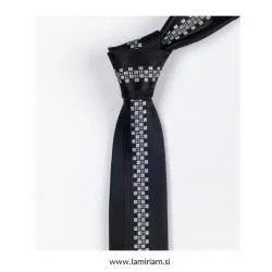Moška kravata črno-srebrna KR103 ab