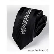 Moška kravata črno-srebrna KR103 ab