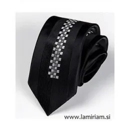 Moška kravata črno-srebrna KR103 ab