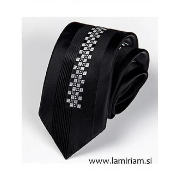 Moška kravata črno-srebrna KR103 ab Moške kravate 