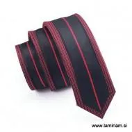 Moška kravata vertikal črte črno-bordo rdeča KR103