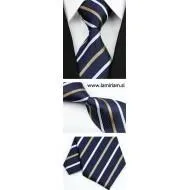 Moška kravata črte modro-bež-bela KR102