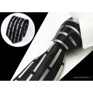 Moška kravata jacquard črno-sivo-srebrna KR102