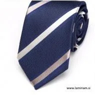 Moška kravata modra s sivo-antracit črtami KR102