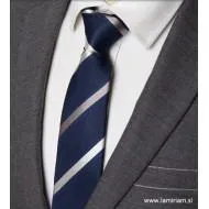 Moška kravata modra s sivo-antracit črtami KR102