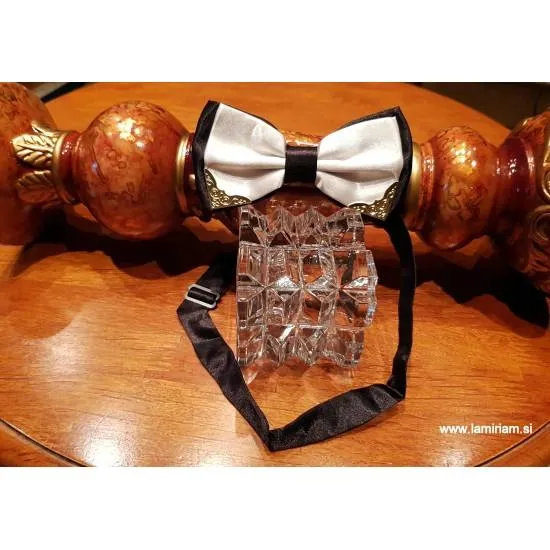 Moški metuljček retro belo-črni M102 Moški metuljčki