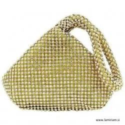 Ženska večerna torbica zlata kristal T100